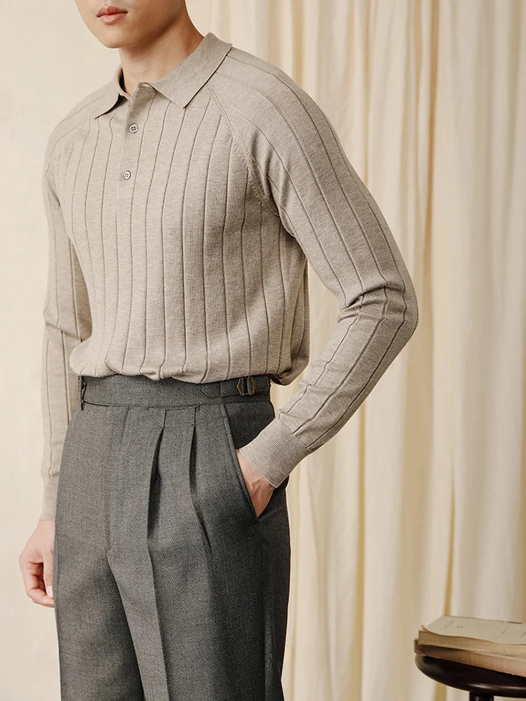 

Мужской теплый вязаный свитер с длинным рукавом из смесовой шерсти для осени и зимы, повседневный, комфортный, с круглым вырезом, пуловер