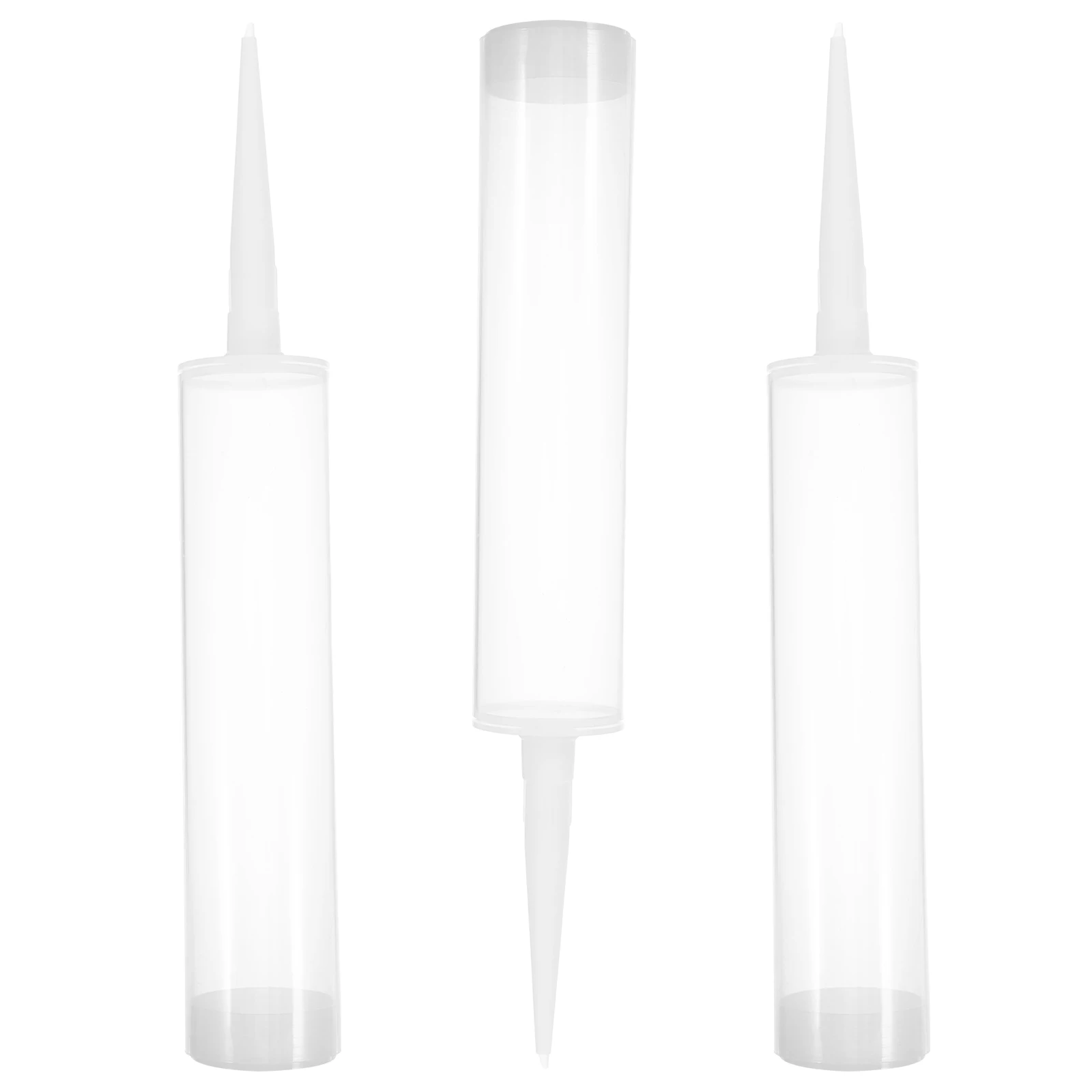 

3Sets 300Ml Transparent Caulking Tubes Plastic Sealant Bottles Precision Thread Design for DIY Home Repairs Cracks Tiles