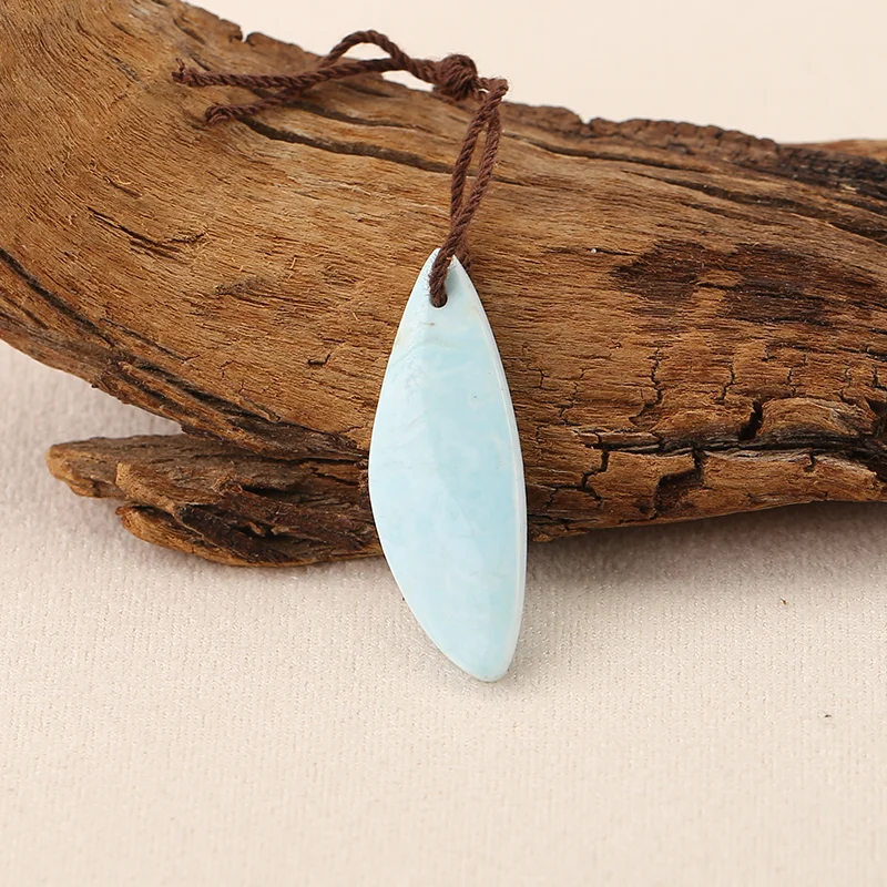 Headmade Howlite Leaf Shape Pendant Beads for Jewelry Making, Handmade Natural stones beads 30*11*4mm 2.2g