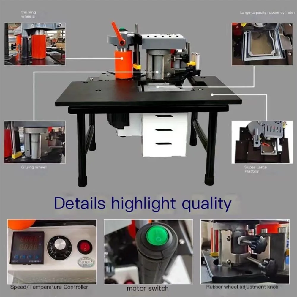 Machine 45 Degrees Tilting PVC Double Side Gluing New Woodworking Portable Edge Bander Banding