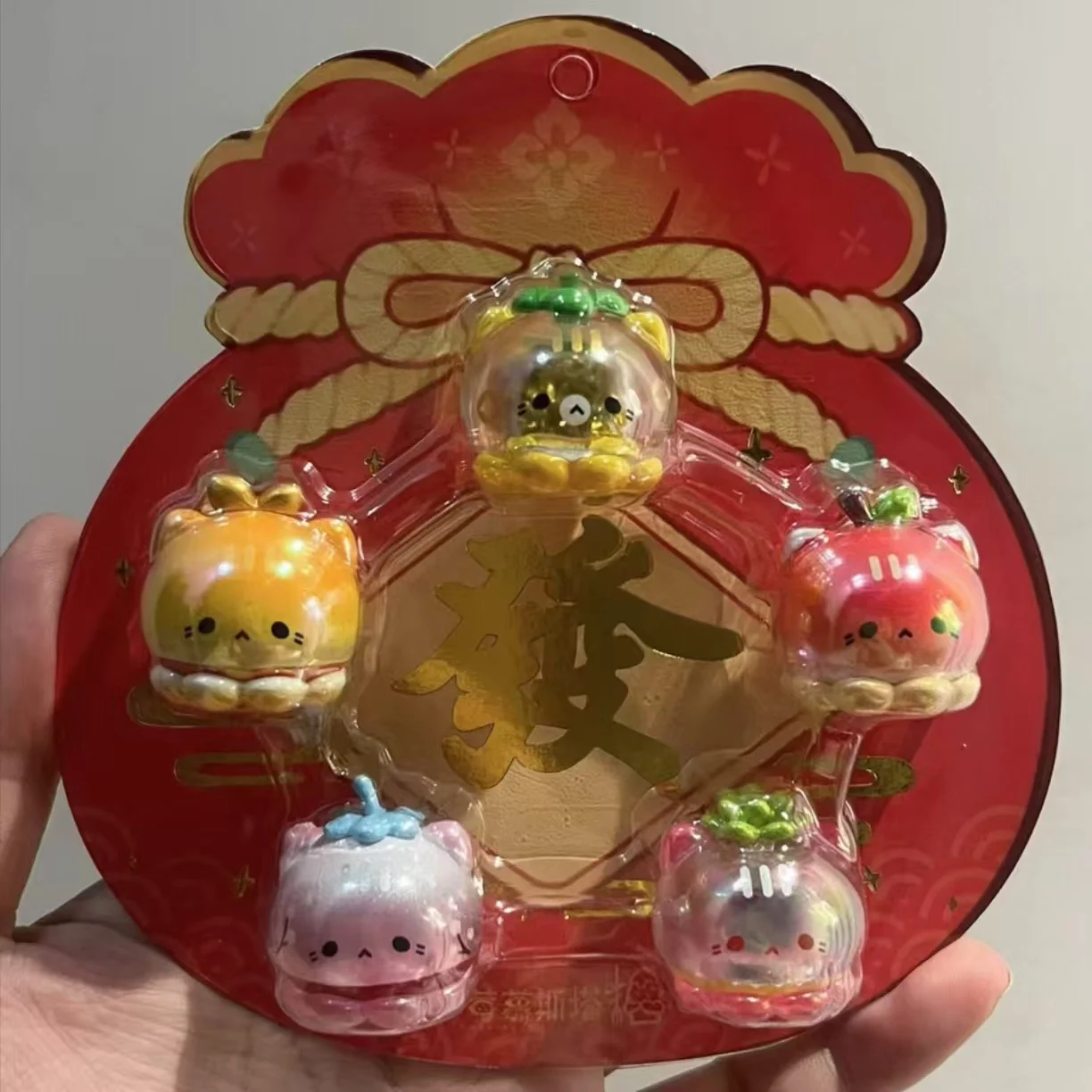 

Strawberry Mousseta Octopus Meow Prosperity Series Collectible Figure Cute Cat Hang Card New Year Decor For Anime Toy Collectors