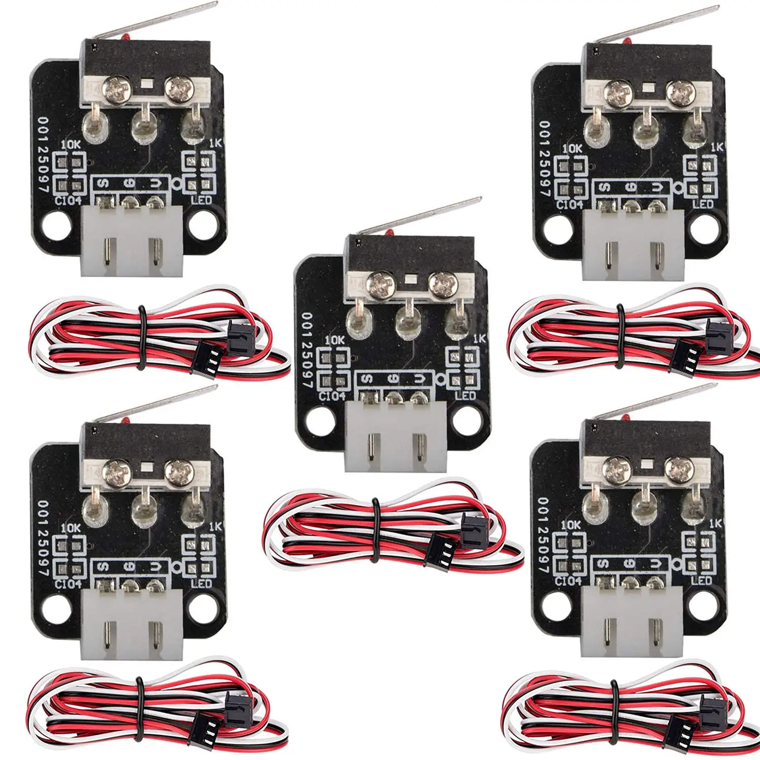 5pcs 3Pin End Stop Limit Switch with Cables 3D Printer Mechanical Endstop Switch Module for CR 10 Ender3