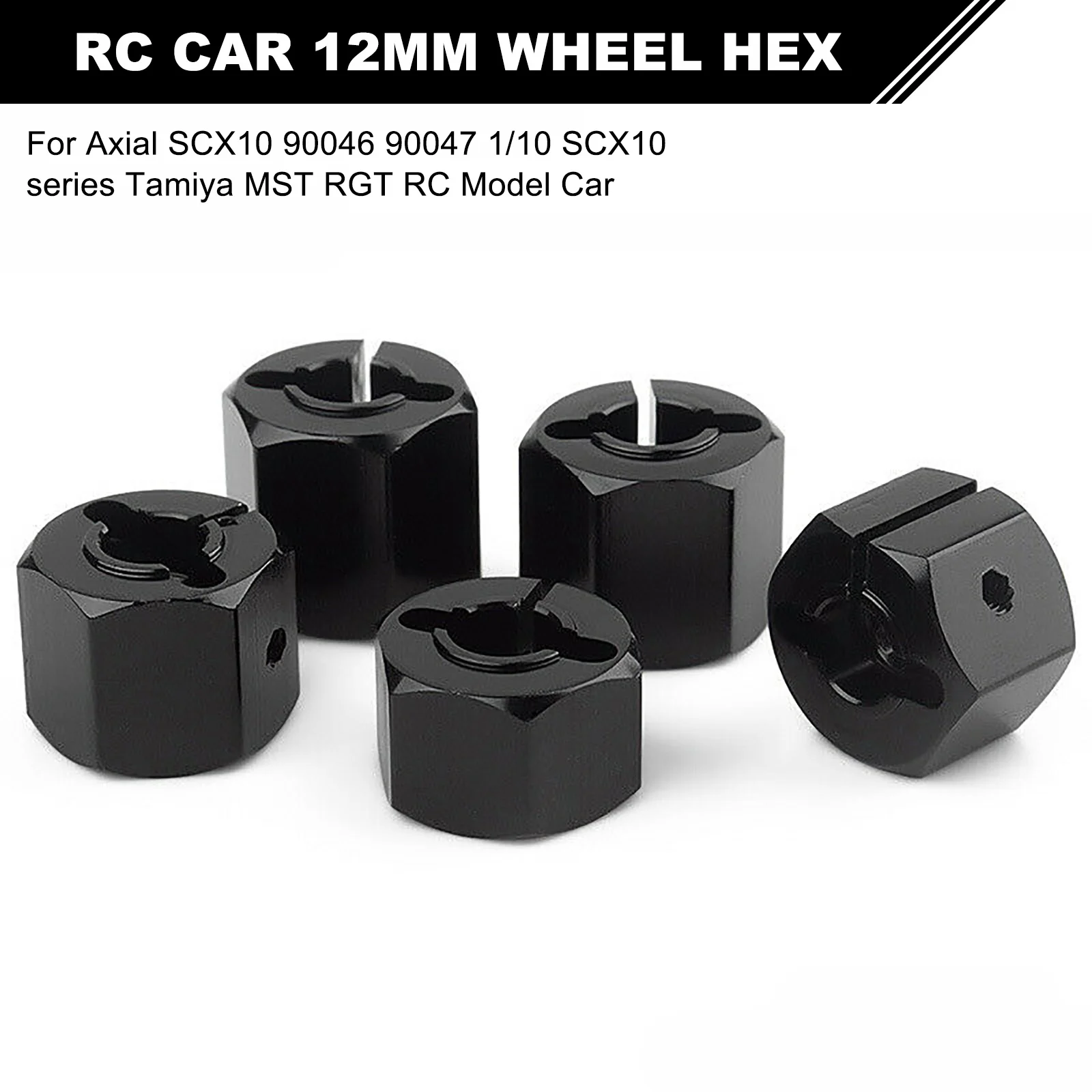 Aluminum 7/8/9/10/11/12mm Adapter Hex 12mm Drive Hub with Pin Screws for RC Auto Track Truck 1/10 Axial SCX10 90046 Tamiya MST
