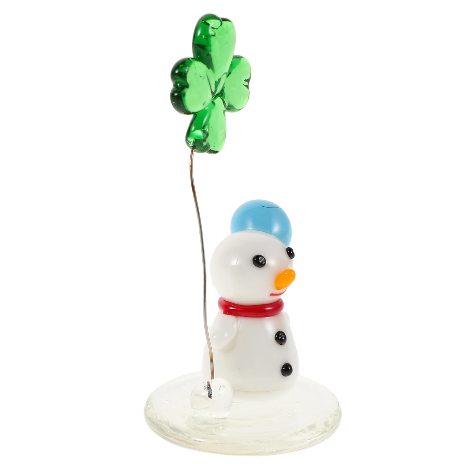 

Cute Mini Xmas Snowman Glass Statue Desktop Shelf Ornament Christmas Table Centerpieces Tiny Decor Desktop Snowman Statue