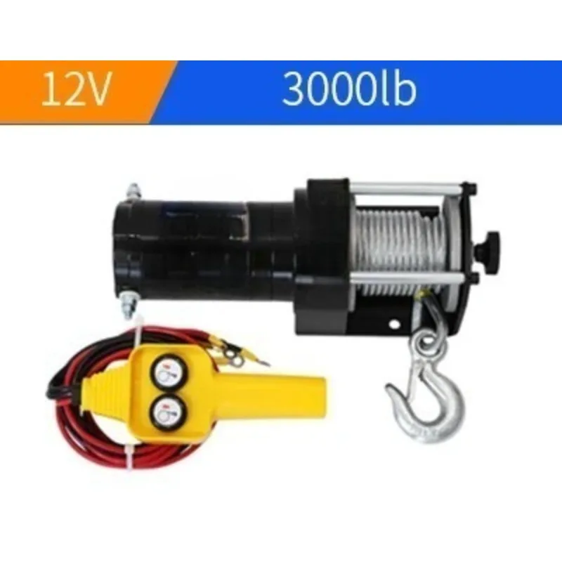 12V 24V Portable Electric Winch Cable Winch 3000lb Electric ATV Trailer