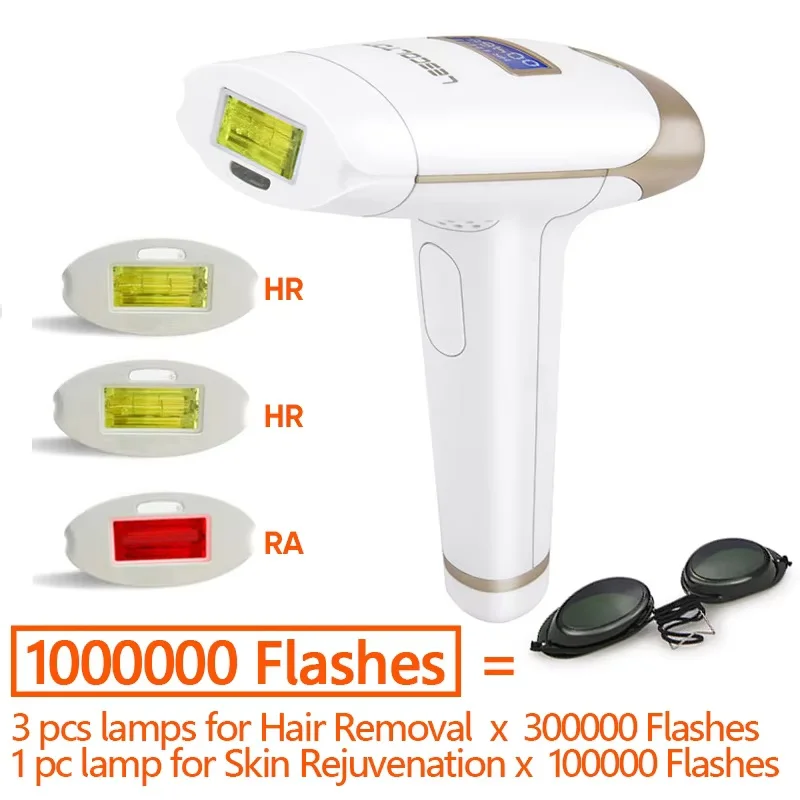 Эпилятор Lescolton IPL — лазерное удаление волос, 300 000 вспышек, 3 насадки