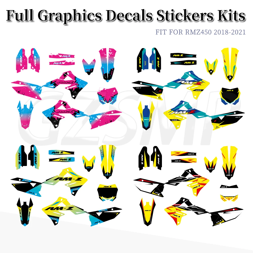 

Подходит для RMZ250 2019-2024 RMZ450 2018-2024 2020 2021 2022 2023 графические наклейки комплект наклеек фон