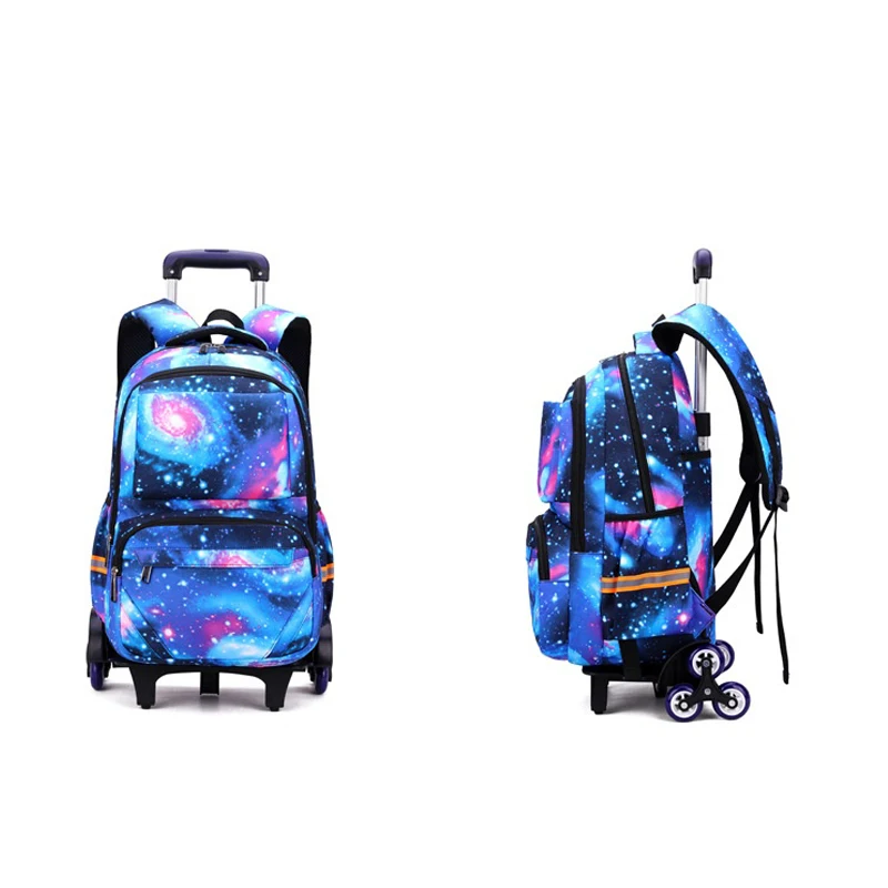 School bags with Wheels School Rolling Backpacks for Boys Trolley Bag Waterproof Orthopedic School Bag Student Wheeled Backpack