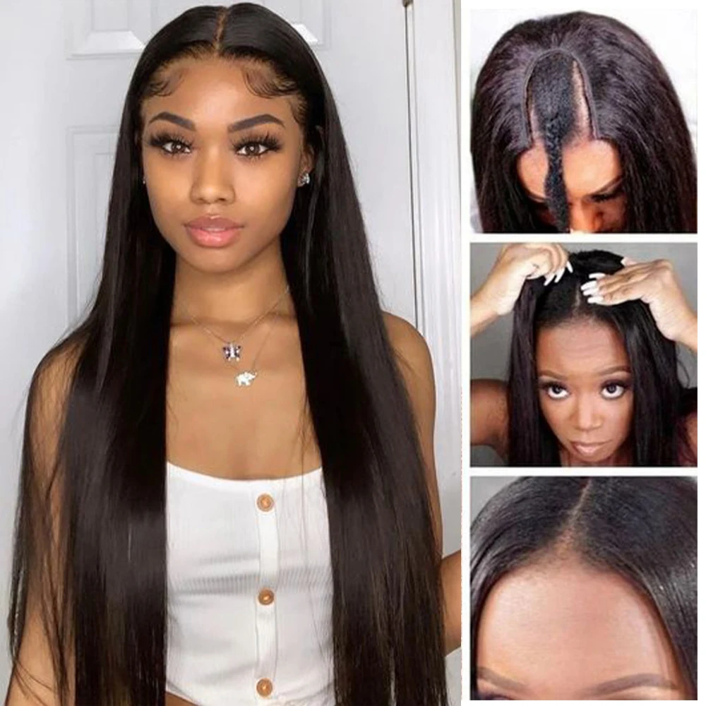 

Alibele Upgrade U Part Wigs Straight V Part Wigs Human Hair Clip In Beginner Friendly Easy Install Human Hair Wigs No Leave Out