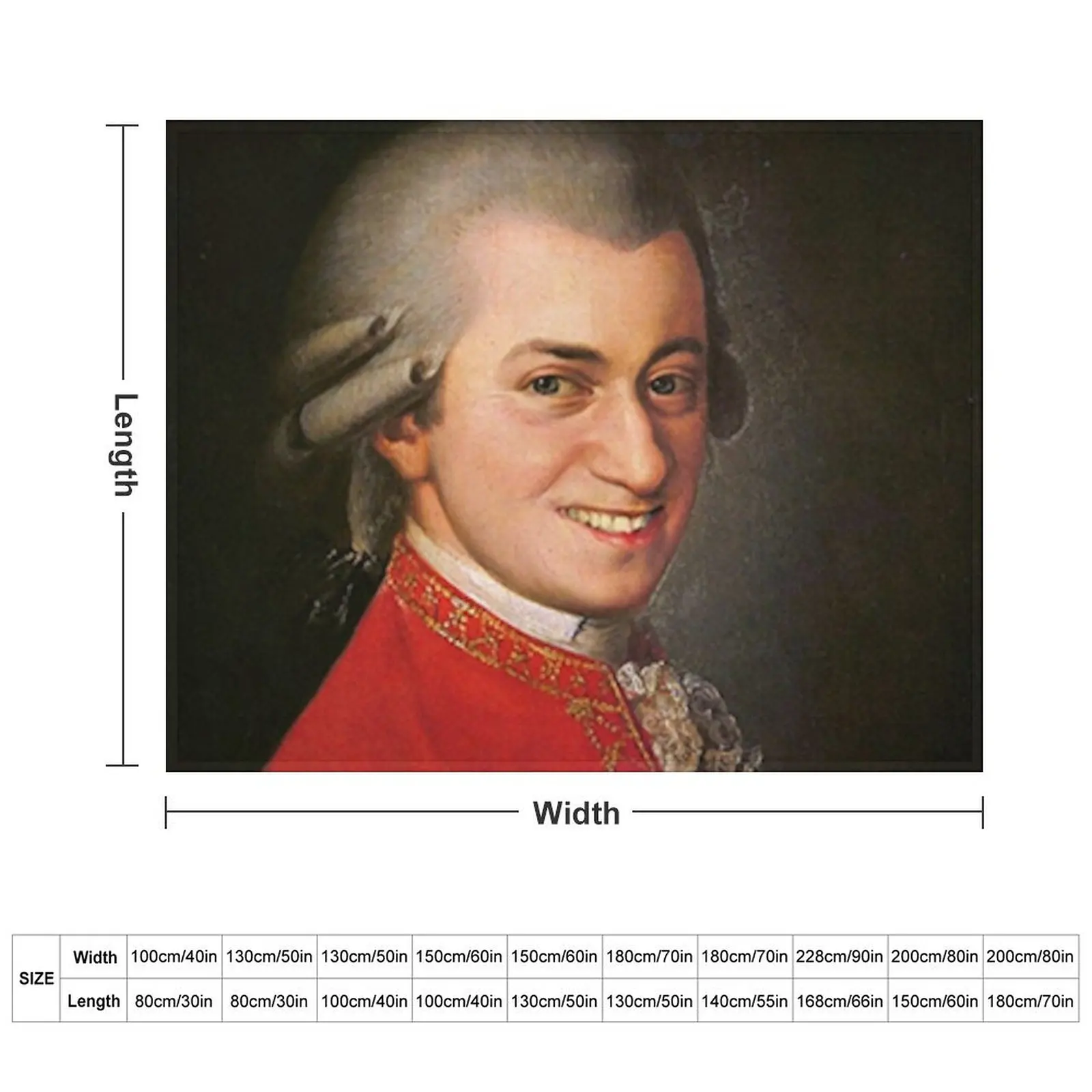 Smiling Wolfgang Amadeus Mozart art famous music composer funny meme Throw Blanket Furry Giant Sofa Blankets