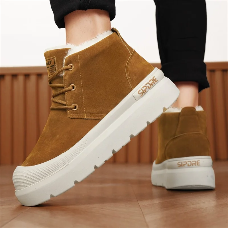 

2025 New Thick Soled Casual Sports British Retro High Top Winter Warm Cotton Shoes Fashionable Snow Boots for Men
