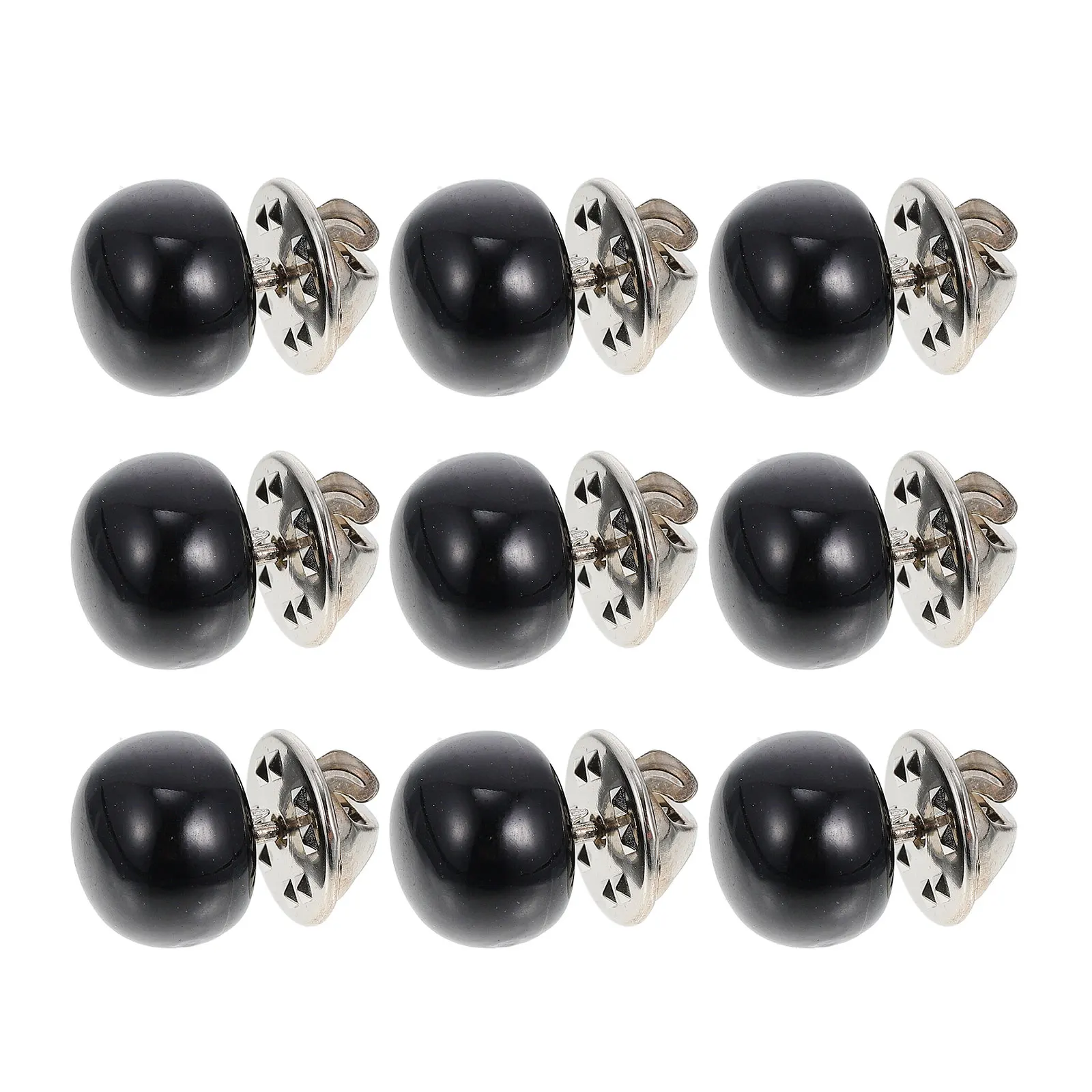 

10 Pcs Invisible Snaps Black Small Metal Brooches Decorative Pearl Shirt Fix Safety Skirt Buttons Collar Corsages Clothes