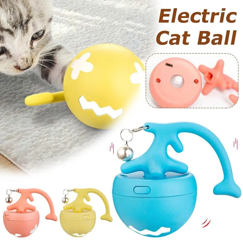 

Cat Interactive Rolling Ball Toys Automatic Moving Activated Game Pet Kitten Feather With Motion Bells Toys Teaser Sensor R4I7