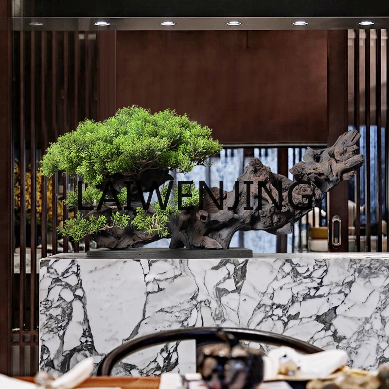 

Greenery Bonsai New Chinese Style Artificial Greeting Pine Decoration Tea Room Hotel Club Hallway Decorations