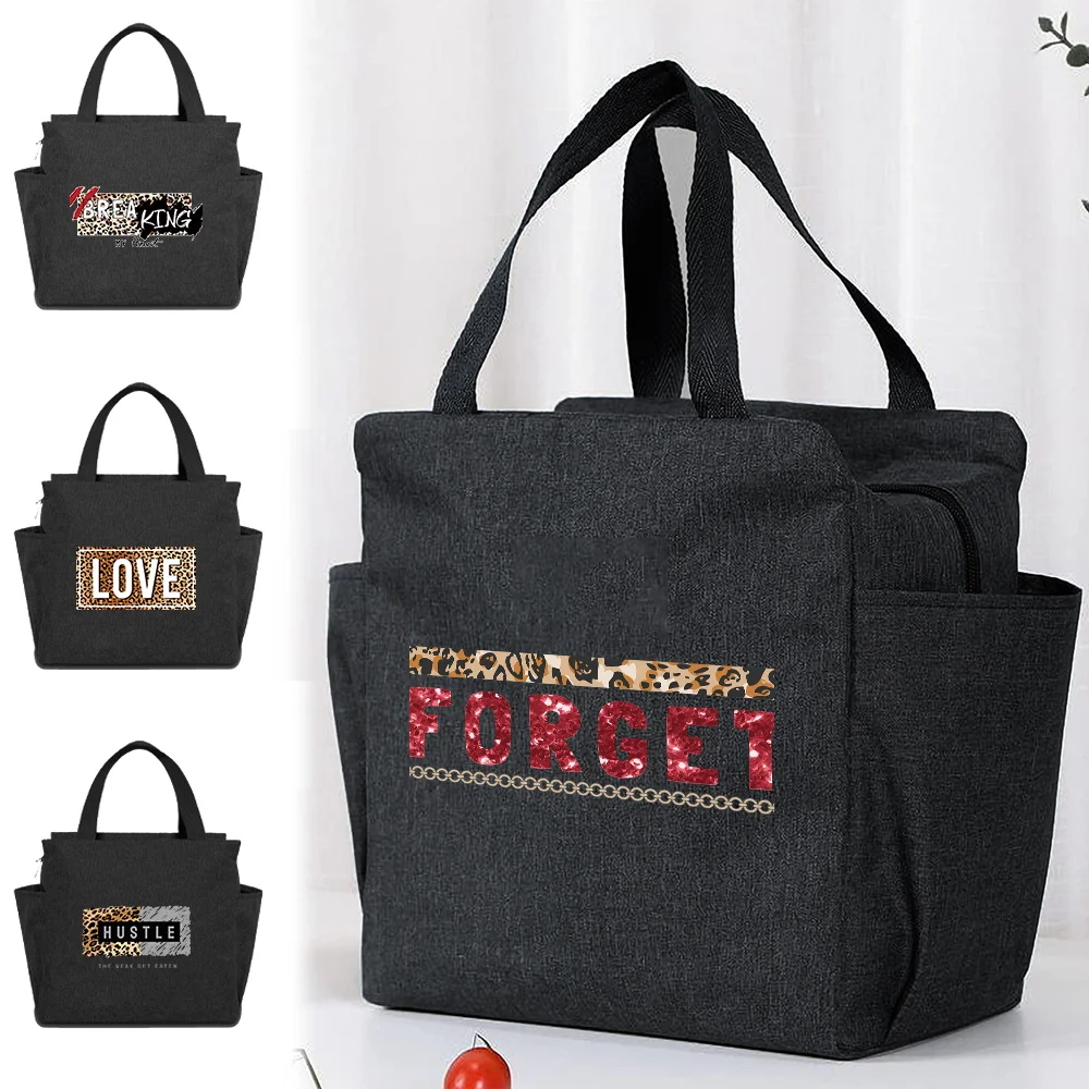 Lunch Bag Large Capacity Printing Leopard Series Insulation Picnic Bags Lunch Box Outdoor Picnic Cold Storage for School Breaks