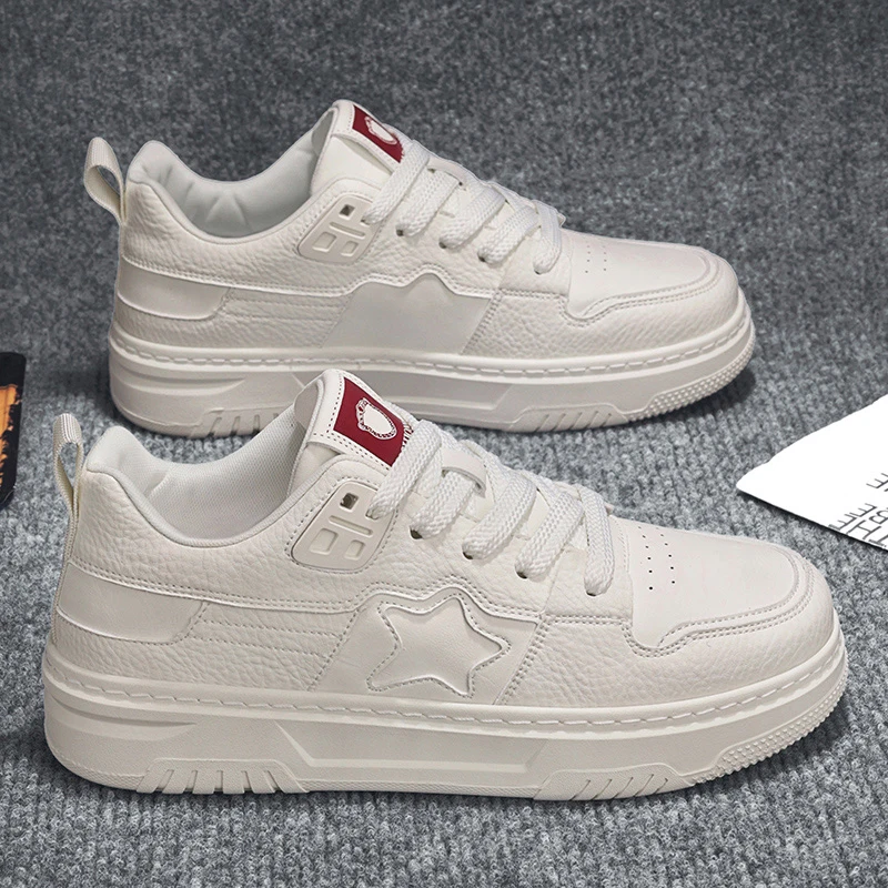 Autumn 2025 Men's White Chunky Sneakers - Breathable Minimalist Design, Student-Friendly & Instagram Popular