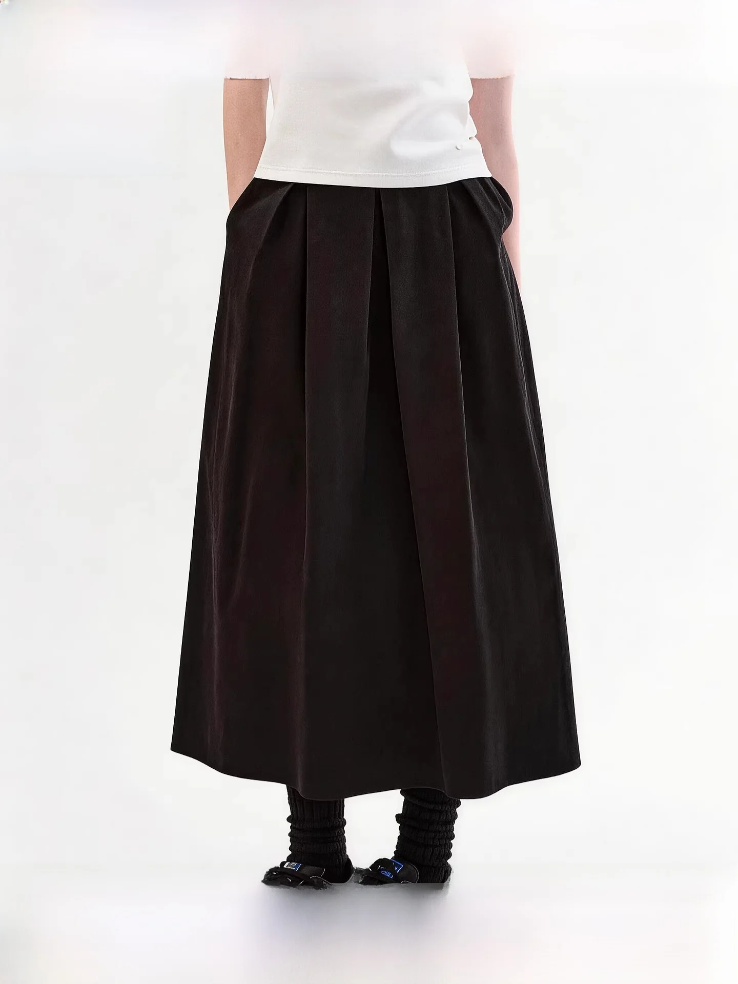 

Юбка плиссе Fano Spring 2026 для женщин, А-силуэт, длинная, с эластичным поясом, формальная, из хлопка, с высокой талией, в деловом стиле