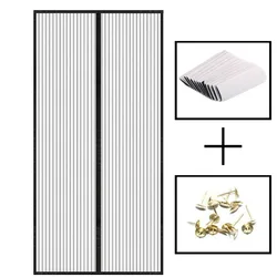 Magnetic soft gauze door curtain, no need to wear magnetic strips, summer mosquito proof door curtain, encrypted embroidery scre