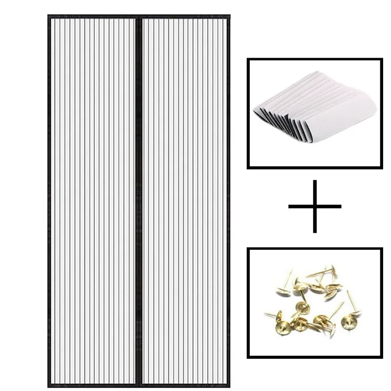 Magnetic Soft Gauze Door Curtain, No Need to Wear Magnetic Strips, Summer Mosquito Proof Door Curtain, Encrypted Embroidery Scre