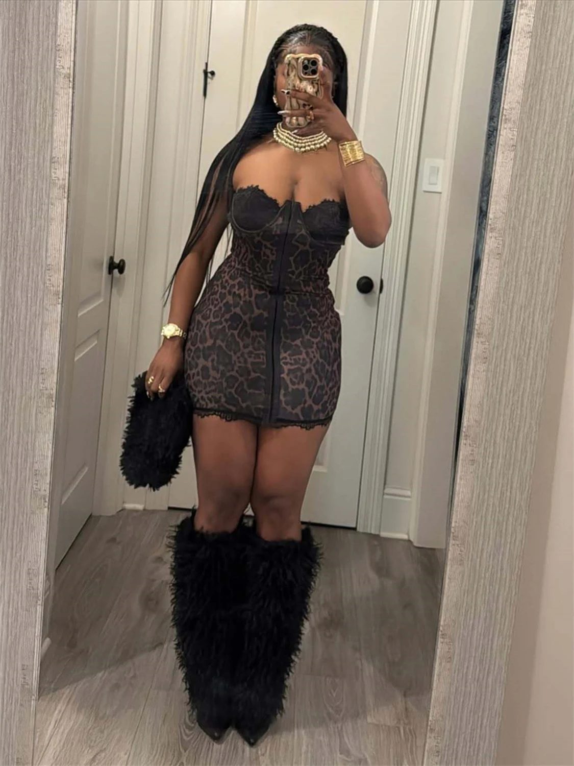 

Женское облегающее платье Sisterlinda с леопардовым принтом, кружевными вставками, открытой спиной, без рукавов, для вечеринок и клубов