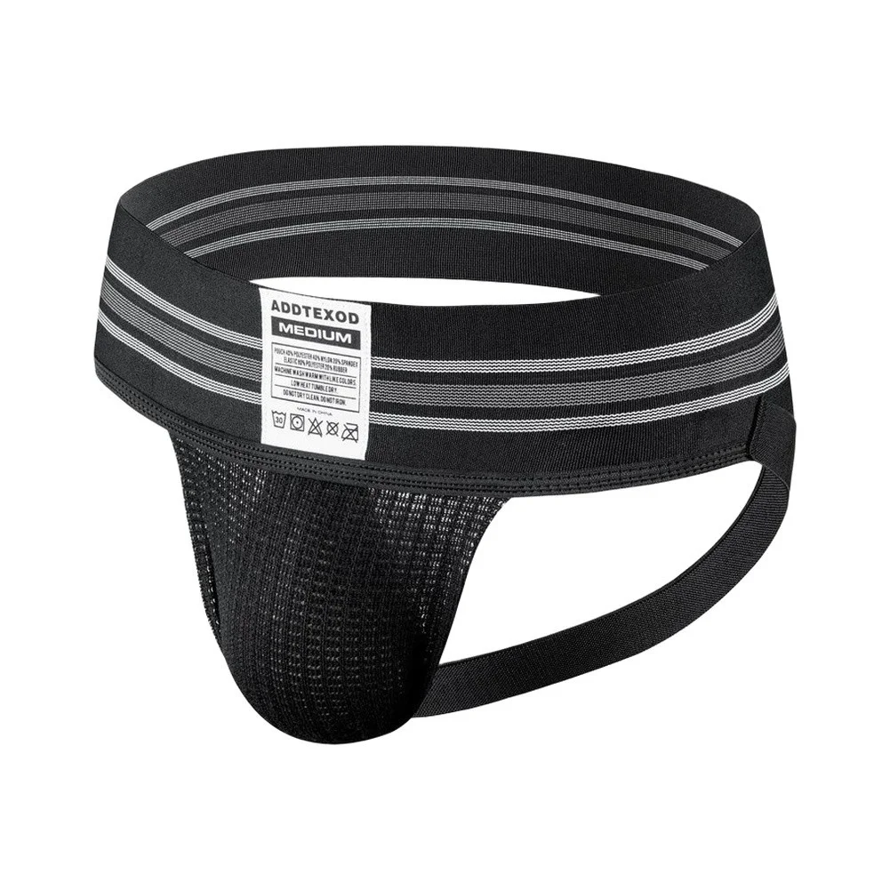 Men's Sport Jockstrap Briefs with Responsive Stretch Mesh Pouch for Gym Running and Cross-Training Applications