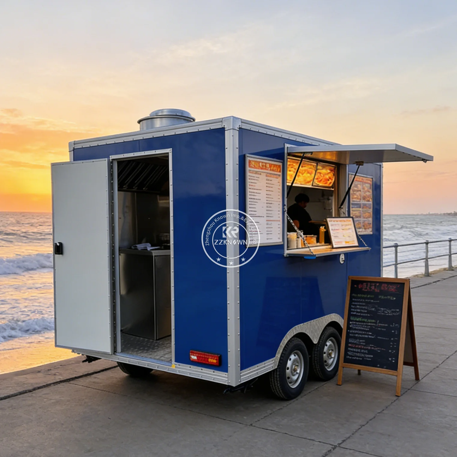 

Customized Food Truck Trailer Street Vending Truck Mobile Kitchen Ice Cream Cart Concession Trailer With CE