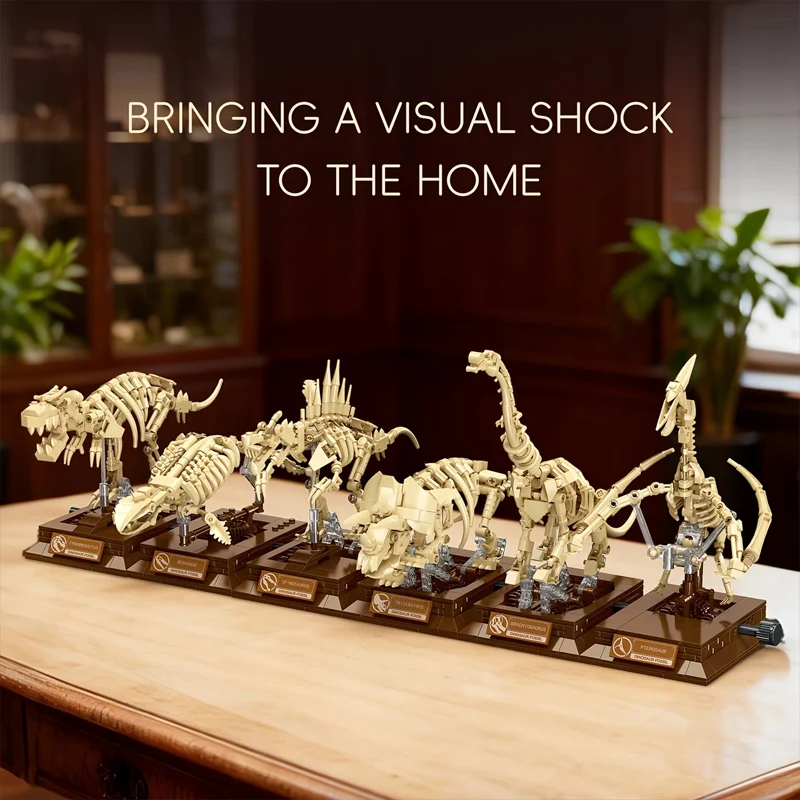 Blocchi da Costruzione Fossili di Scheletro di Dinosauro, Modello Tyrannosaurus Rex di Jurassic Park World, Mattoncini Regalo, Ornamenti e Decorazioni