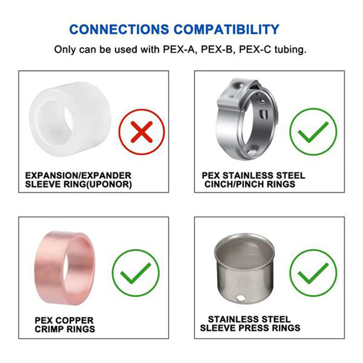 Verpakking Van 25, 1/2 Inch 90 Graden Elleboog, Weerhaak Crimp Pex Fitting, Plastic Pex Fittingen, (1/2 Inch Elleboog, 25 Stuks)