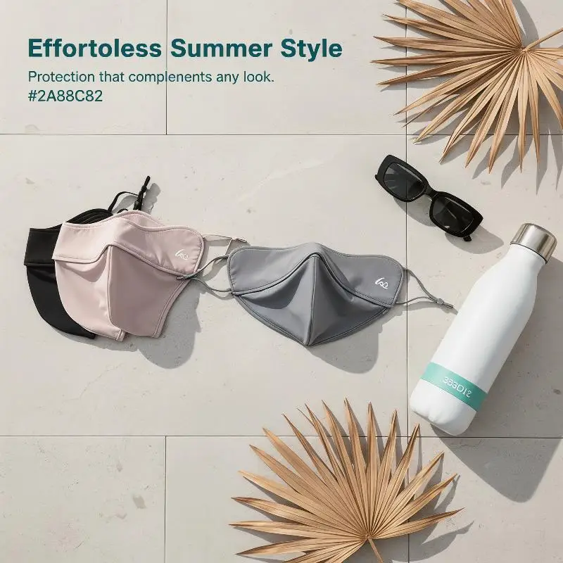 1Pcs Thin Ice Silk Face Mask Scarf Sunscreen Breathable Sun Protection Face Cover Summer Travel