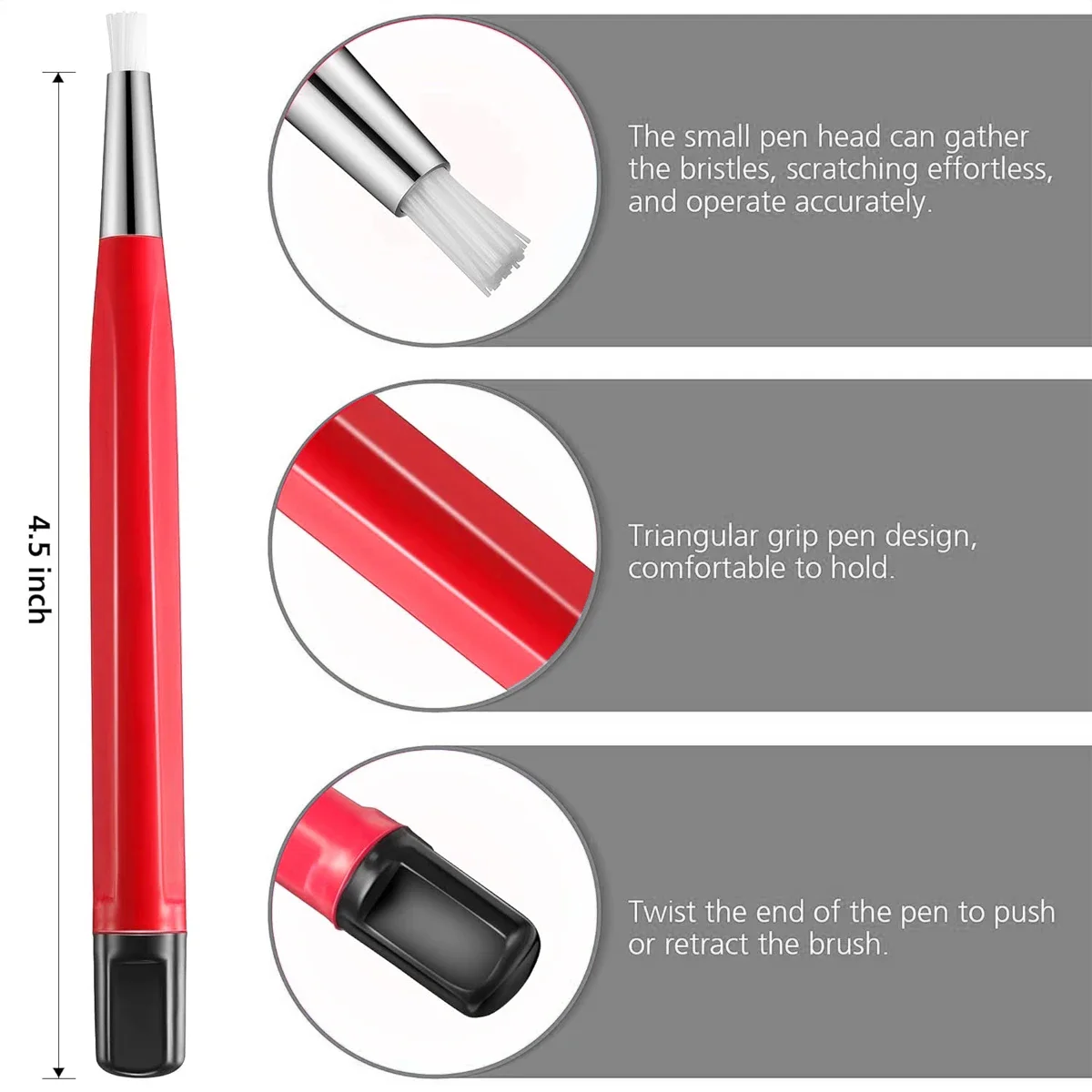 1PCS/4PCS Rust Removal Brush Pen Glass Fiber / Brass /Steel /Nylon Brush Pen Shape Watch Part Polishing Cleaning Tool Watchmaker