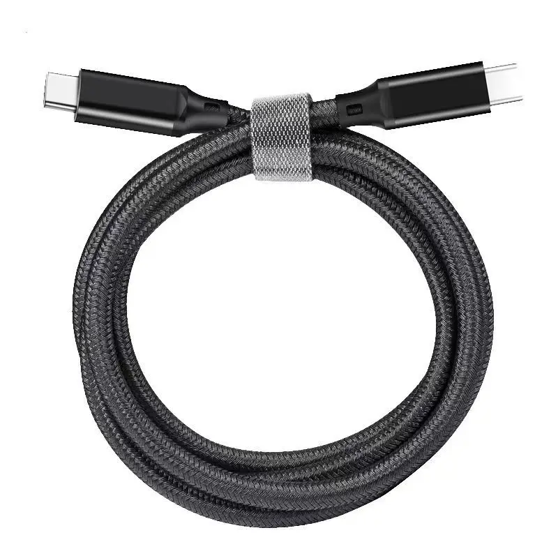 Short Dual USB C Cable 60W High Power Desktop Wire Arrangement Portable Charging Data Line For Smartphones And Gadgets