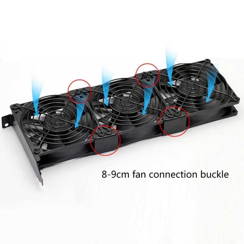 1pc/2pcs Black Cooling Fan Bracket Simple Mounting Support 8cm/9cm Fan Easy Installation Expansion Connectings Buckle