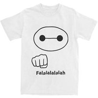 Men Baymax Fist Bump Falalalalalah T Shirts Cotton Top Tees Summer Vintage Short-Sleeve T Shirt O Neck Hipster Casual Tee Shirt