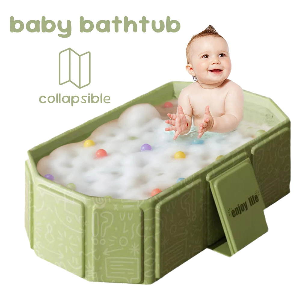 

Baby Bathtub for Infants To Toddlers with Drain Outlet Baby Bath Tub Infant Tub Toddler Bathtub