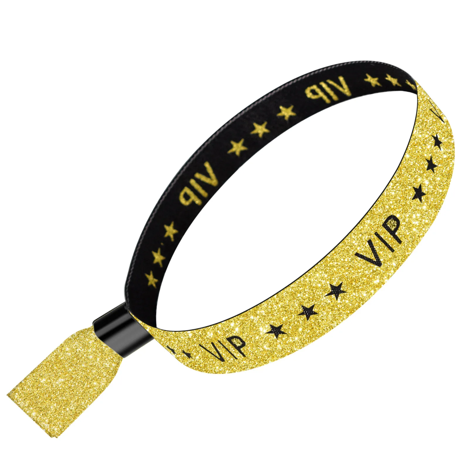 Custom Woven Wrist Strap Activity Bracelet, VIP Embroidery, Plastic Buckle, Gold ,Silver, Black