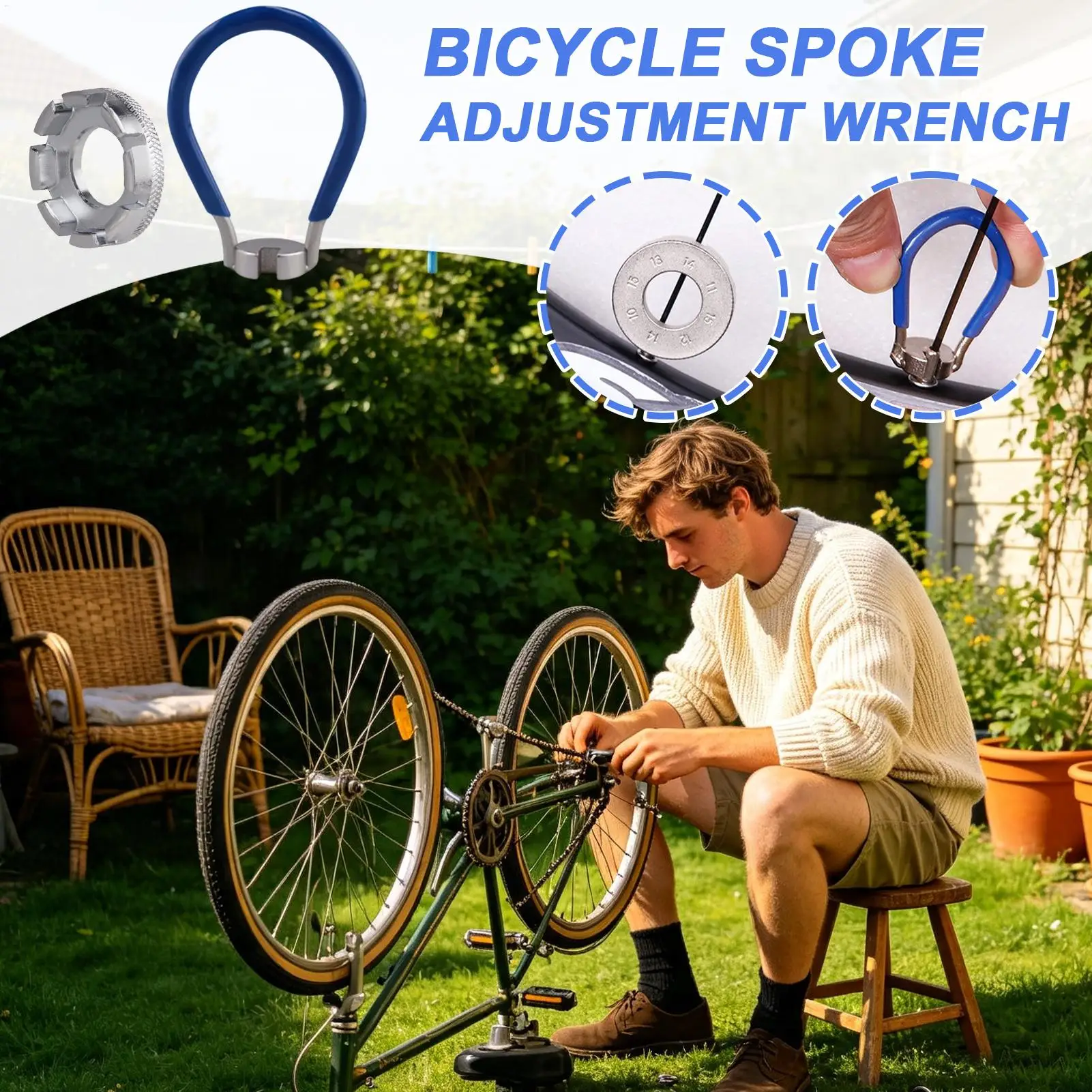 Bicycle Spoke Wrench Ergonomic Portable Precise Rustproof Cycling Rim Tension Adjustment Tool For Road Garage Trail Home Track