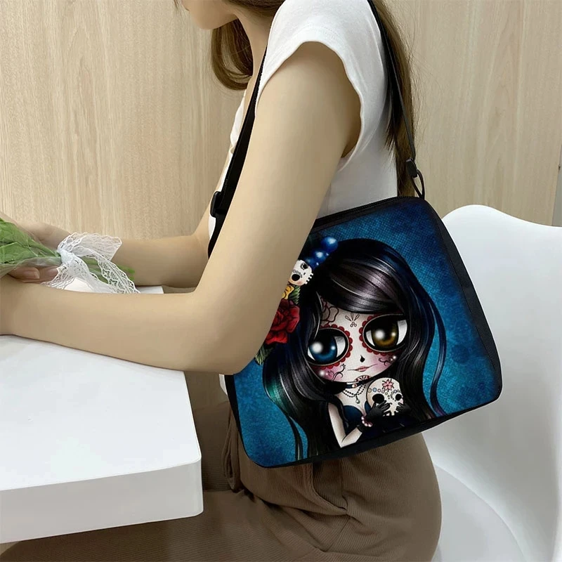 Floral Printed Handbag Women Rose Shoulder Bag Canvas Summer Beach Bag Daily Use Female Shopping Bag Lady