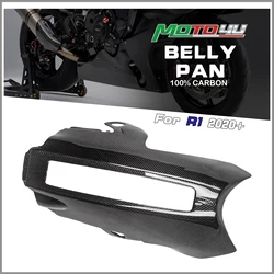 For YAMAHA YZF R1 R1M 2020 2021 2022 2023+100% Carbon Fiber Belly Pan Engine Exhaust Cover Lower Undertray Motorcycle Fairing