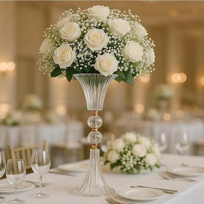 Crystal vase wedding decoration ornament wedding banquet hall road flower guide transparent acrylic flower stand