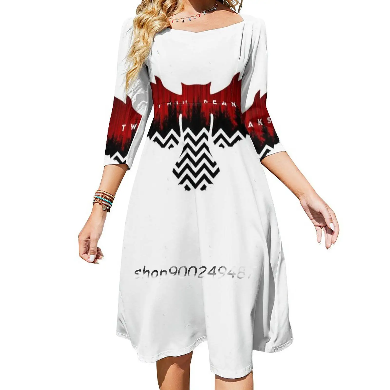 Twin Peaks Women Casual High Waist Mini Dress Short and Long Sleeve Dresses Fashion Dress Twin Peaks Twin Peaks Twinpeaks David