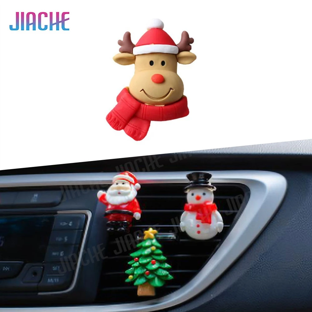 

Christmas Air Outlet Fragrant Clip Christmas Santa Claus Elk Bell Aromatherapy Clip Auto Interior Decoration Cars Accessories