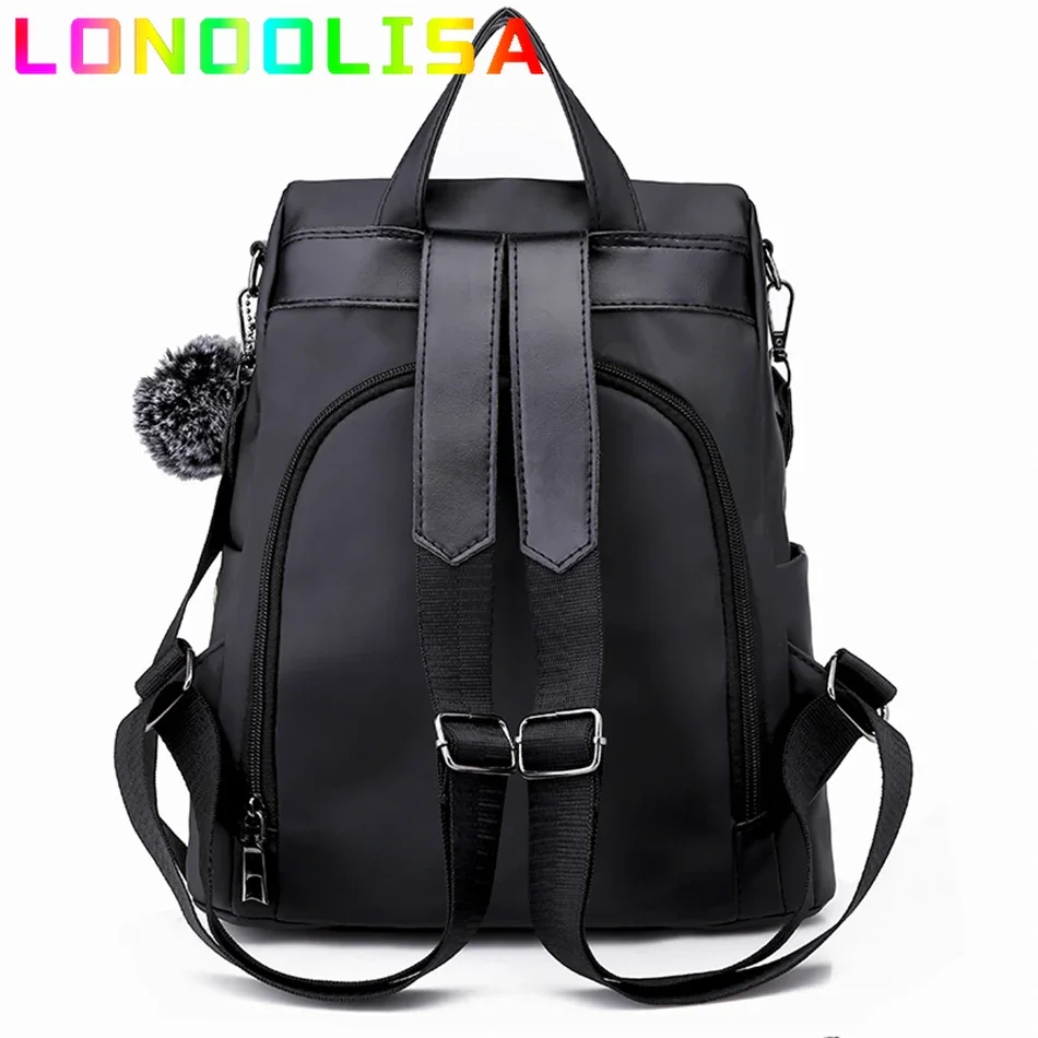 Waterproof Casual Women Backpack Purse Anti-theft Oxford Rucksack Mochila Hairball Tassel School Shoulder Bag for Teenagers Girl