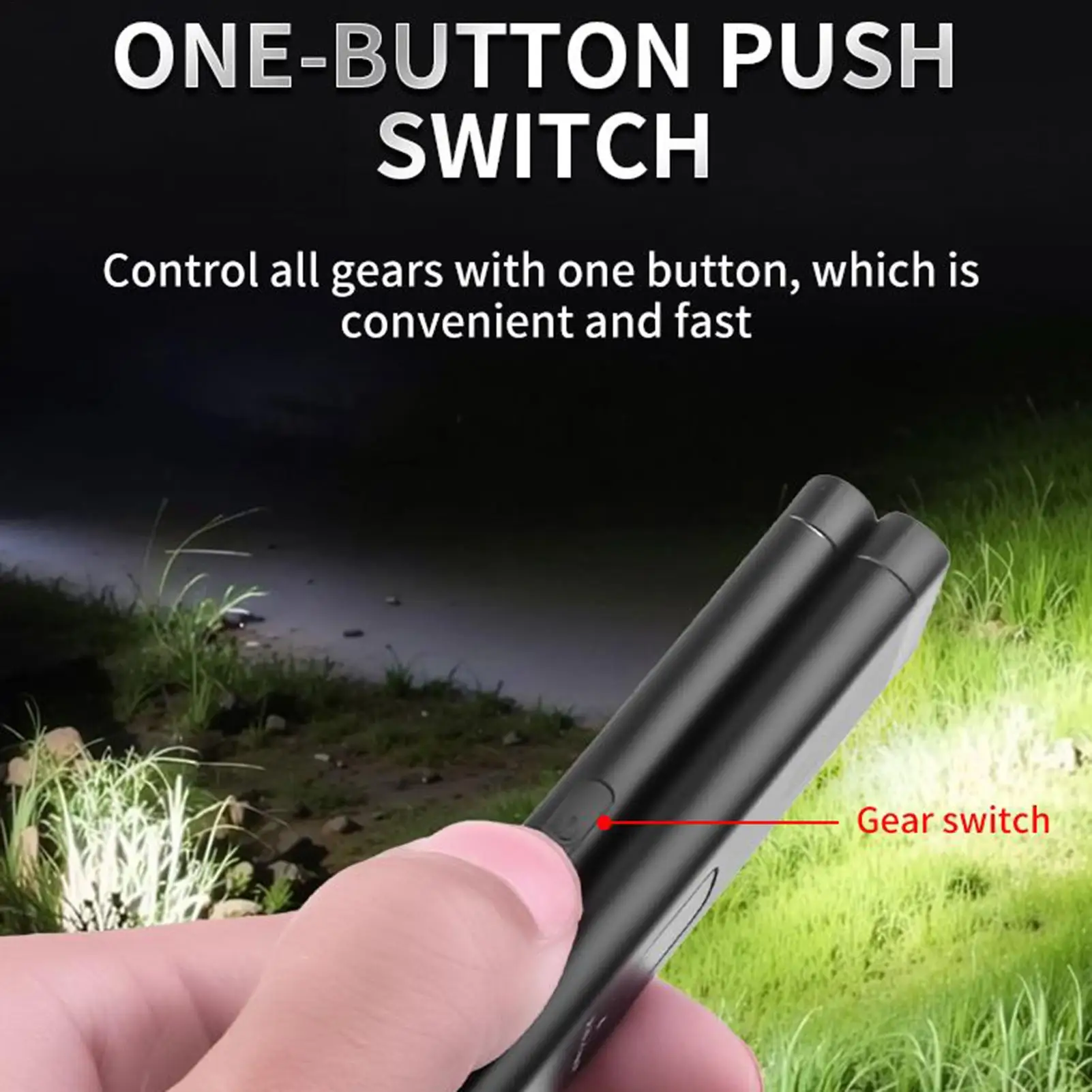 

Перезаряжаемый светодиодный фонарик, многорежимный, с линейкой, светодиодный фонарик, супер яркий рабочий свет для кемпинга, пешего туризма, охоты