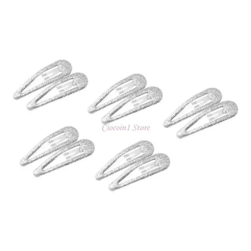 

Y1UB Pack of 10pcs Glitter Baby Hair Clips Lightweight Alloy Hairpins Shining Design For Infants Candy Color Barrettes