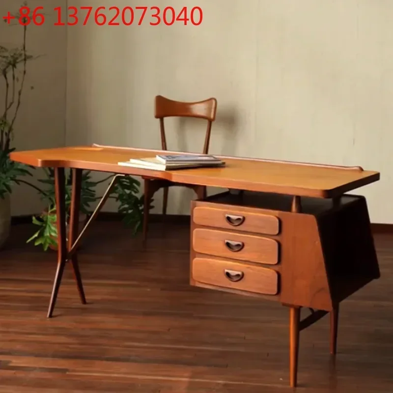 Medieval solid wood retro desk writing desk Nordic desk personalized writing table customization