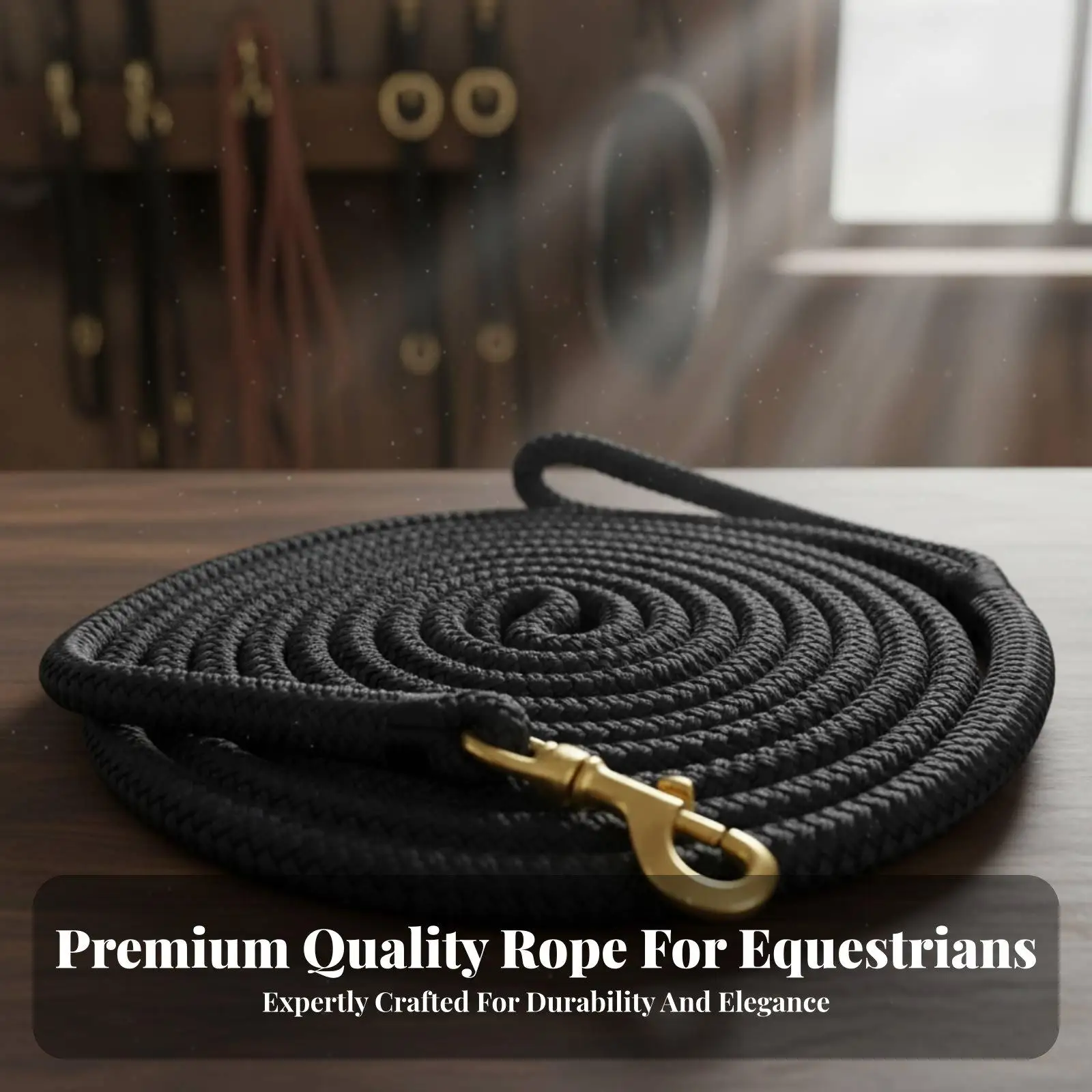 Heavy Duty Nylon Horse Rein with Snap for Equestrian Training Lunge Line Lead Rope Braided Guide for Horse Groundwork Gear