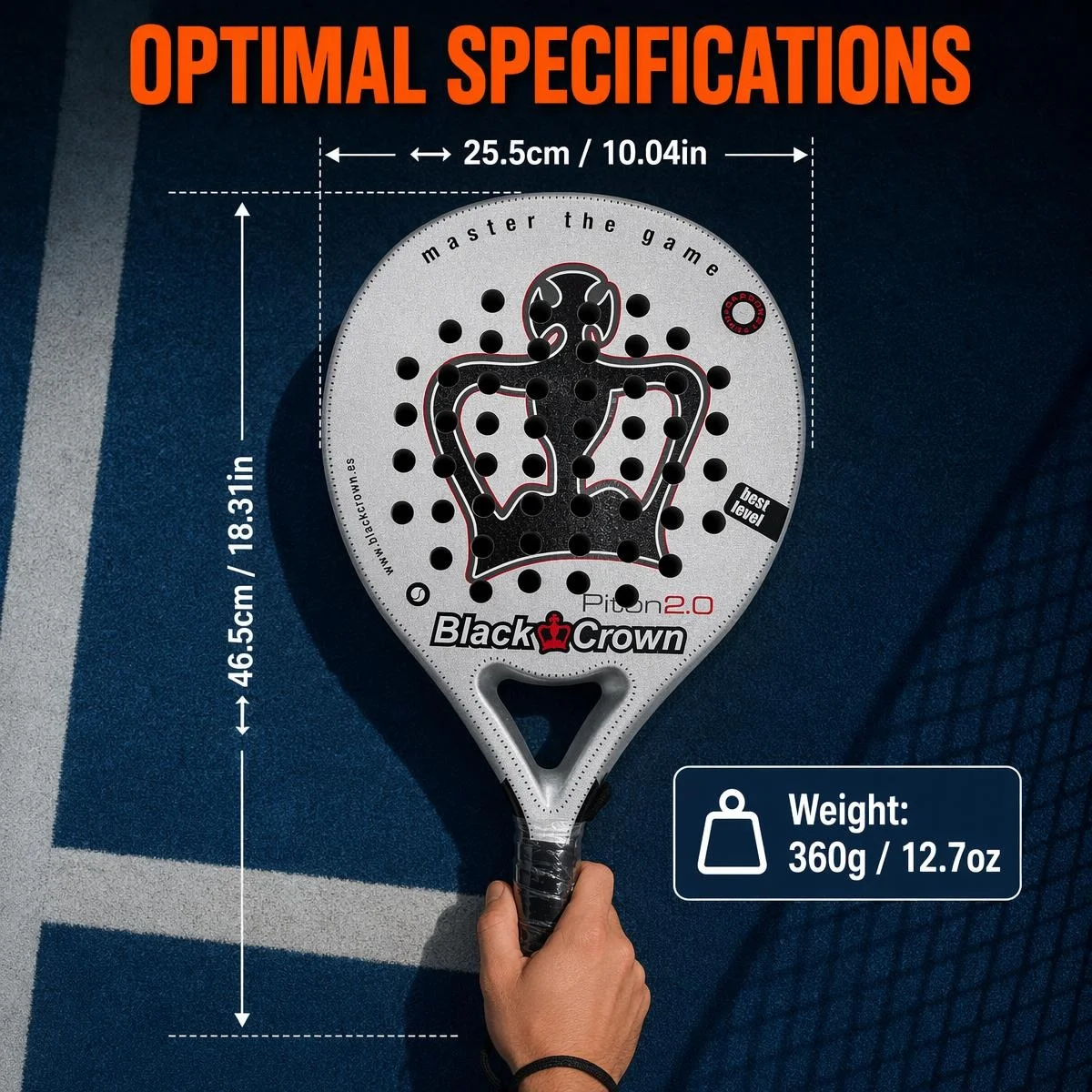 Padel Racket 3K Carbon Fiber Material Durable Padel Tennis Racket for Sports Training and Tournament Play Best Level