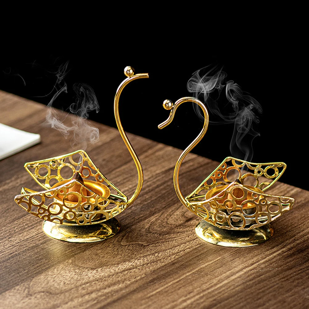 

Swan Desktop Decorations Home Centerpieces for Tables Duck Iron Couple Figurines Office