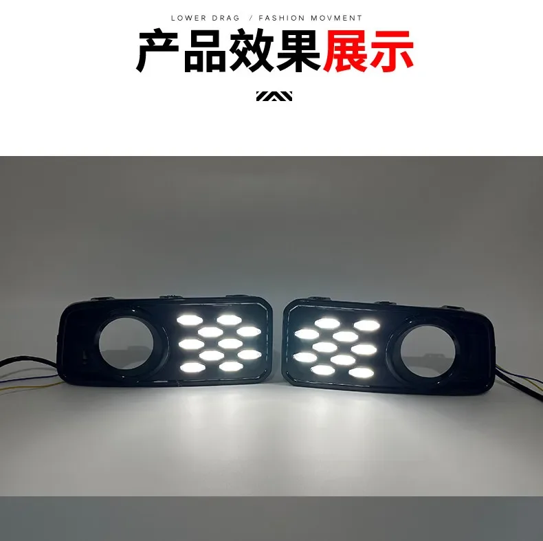 Car Led Daytime Running Light Front Fog Light Modified DRL Dynamic Turn Signal Driving Light Night Blue For Tank 300 2021-2025 detail image 10
