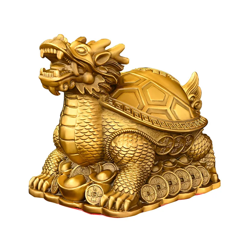 Copper Dragon Turtle Ornament Yuanbao Bagua Dragon Head Turtle